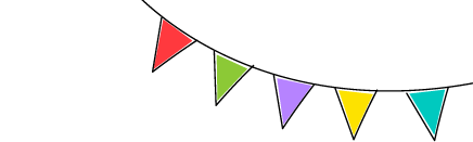 drawing of multicoloured bunting